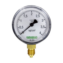 MANÔMETRO 62 RETO CX A/C 0/4KG R1/4 BSP - FAMABRAS