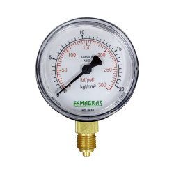 MANÔMETRO 63 RETO CX A/C 20KG/300LBS R1/4 BSP - FAMABRAS