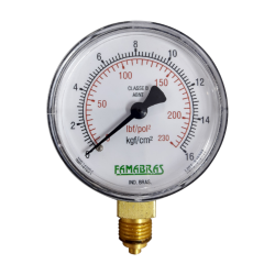 MANÔMETRO 63 RETO CX A/C 16KG/230LBS R1/4 BSP - FAMABRAS