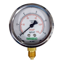 MANÔMETRO 63 RETO CX INOX 10KG/150LBS R1/4 BSP - FAMABRAS