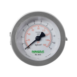 MANÔMETRO ANG. A/C 2' 0-11 BAR P/PAINEL FLANGE DIANT. 1/4' BSP - FAMABRAS