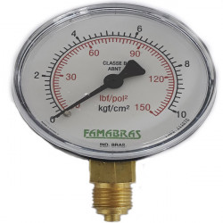 MANÔMETRO 63 RETO CX A/C 10KG/150LBS R1/4 BSP - FAMABRAS
