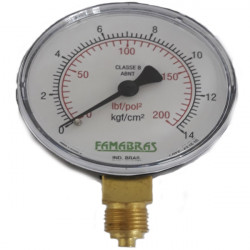 MANÔMETRO 63 RETO CX A/C 14KG/200LBS R1/4 BSP - FAMABRAS