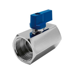 VÁLVULA ESFERA MONOBLOCO MINI PN16 1/4' PP LF BSP TP BORBOLETA - MGA