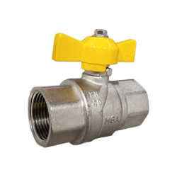 VÁLVULA ESFERA MONOBLOCO PN40 3/4' NPT PP LF TP BORBOLETA AMARELA - MGA