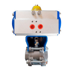 VÁLVULA ESFERA TRIPARTIDA ATUADA S1000 1.1/2' BSP PP WCB TR AC/HC PNEUMATICO RM - MGA