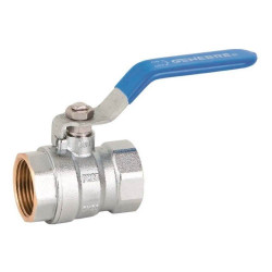 VÁLVULA ESFERA MONOBLOCO LATÃO CW617N CROM F-F BSP PN25 ALAV. ACO 1' - GENEBRE