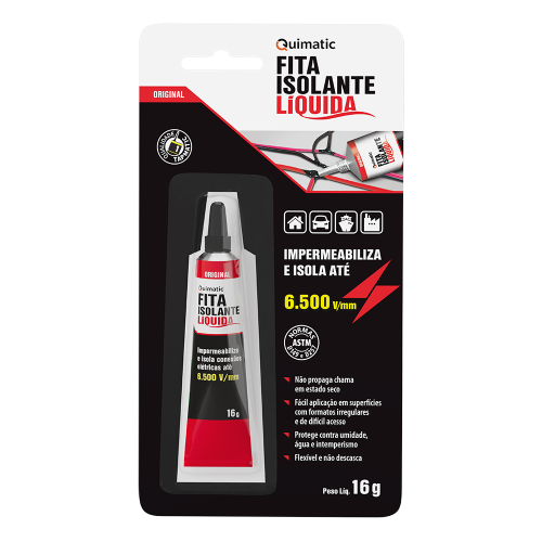 FITA ISOLANTE LIQUIDA BISNAGA PRETA 16G - QUIMATIC