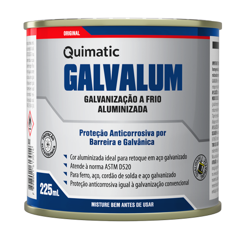 GALVANIZAÇÃO ALUMINIZADA A FRIO GALVALUM 225ML - QUIMATIC TAPMATIC GALVANIZAÇÃO ALUMINIZADA A FRIO GALVALUM 225ML - QUIMATIC TAPMATIC