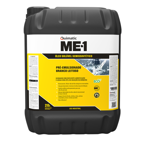 ÓLEO SOLÚVEL SEMISSINTÉTICO ECOLÓGICO ME 1 20L - QUIMATIC TAPMATIC ÓLEO SOLÚVEL SEMISSINTÉTICO ECOLÓGICO ME 1 20L - QUIMATIC TAPMATIC