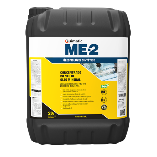 ÓLEO SOLÚVEL SINTÉTICO ECOLÓGICO ME-2 20L - QUIMATIC TAPMATIC ÓLEO SOLÚVEL SINTÉTICO ECOLÓGICO ME-2 20L - QUIMATIC TAPMATIC