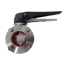 VÁLVULA BORBOLETA CATRACA INOX 304 SOLDA OD 2' SILICONE