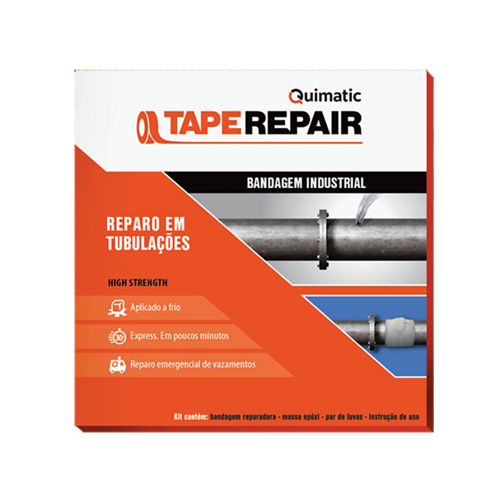 BANDAGEM INDUSTRIAL TAPEREPAIR 10CM X 9 M DE 5 ATÉ 10 DIÂMETRO- QUIMATIC TAPMATIC